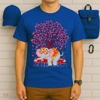 Elephant Lover Heart Tree Indian Elephant Valentine's Day Gift T-Shirt thumb 6