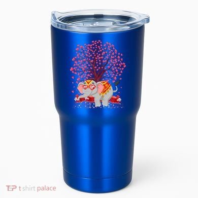 Elephant Lover Heart Tree Indian Elephant Valentine's Day Gift Tumbler