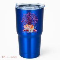 Elephant Lover Heart Tree Indian Elephant Valentine's Day Gift Tumbler thumb 0