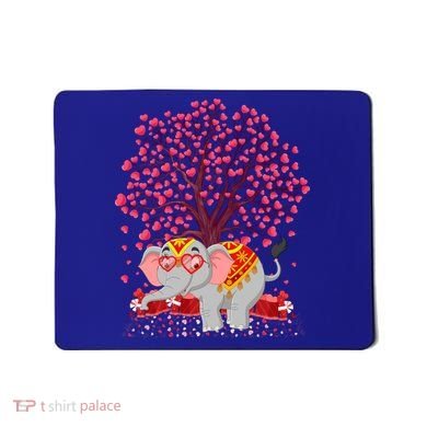 Elephant Lover Heart Tree Indian Elephant Valentine's Day Gift Mousepad