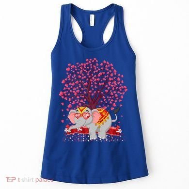 Elephant Lover Heart Tree Indian Elephant Valentine's Day Gift Women's Tank Top