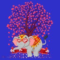 Elephant Lover Heart Tree Indian Elephant Valentine's Day Gift Baby Bodysuit thumb 2
