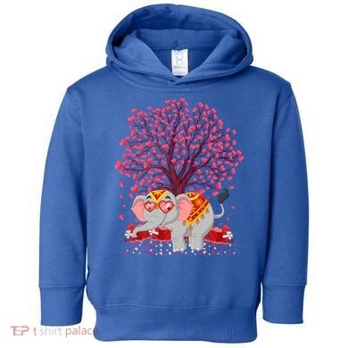 Elephant Lover Heart Tree Indian Elephant Valentine's Day Gift Toddler Hoodie