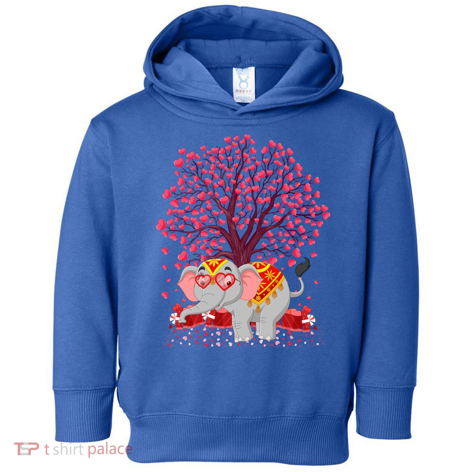 Elephant Lover Heart Tree Indian Elephant Valentine's Day Gift Toddler Hoodie