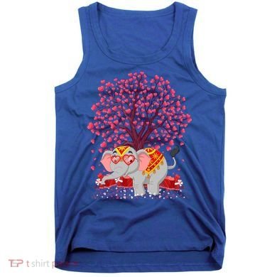 Elephant Lover Heart Tree Indian Elephant Valentine's Day Gift Tank Top
