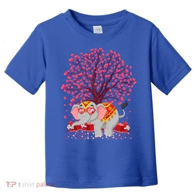 Elephant Lover Heart Tree Indian Elephant Valentine's Day Gift Toddler T-Shirt