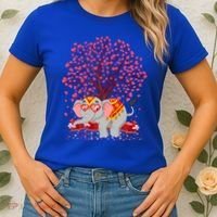 Elephant Lover Heart Tree Indian Elephant Valentine's Day Gift Women's T-Shirt thumb 2