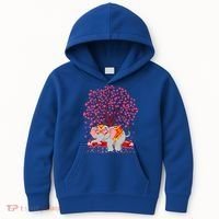 Elephant Lover Heart Tree Indian Elephant Valentine's Day Gift Kids Hoodie thumb 0