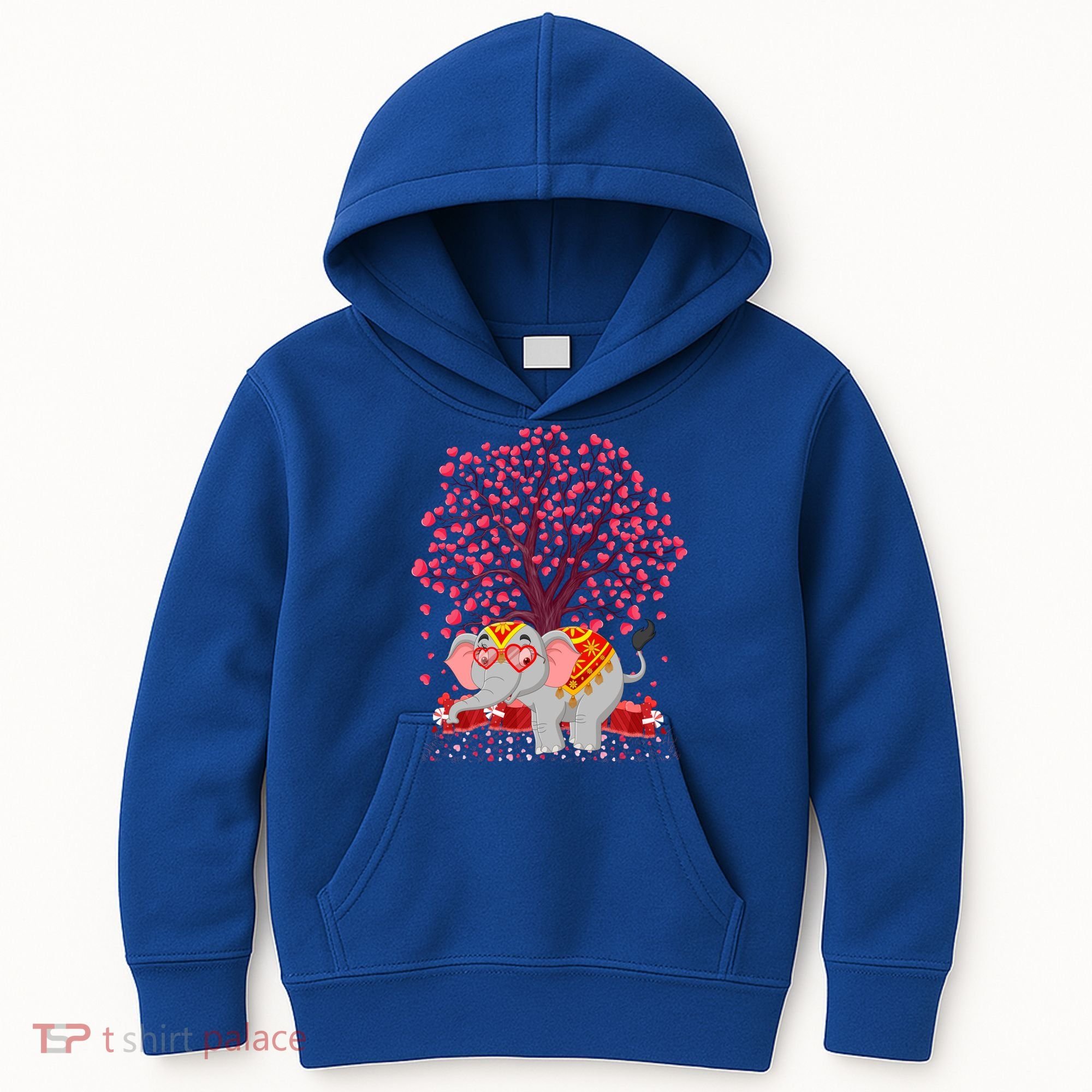 Elephant Lover Heart Tree Indian Elephant Valentine's Day Gift Kids Hoodie