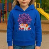 Elephant Lover Heart Tree Indian Elephant Valentine's Day Gift Kids Hoodie thumb 3
