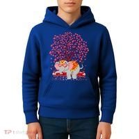 Elephant Lover Heart Tree Indian Elephant Valentine's Day Gift Kids Hoodie thumb 4