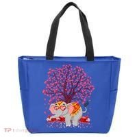 Elephant Lover Heart Tree Indian Elephant Valentine's Day Gift Tote Bag thumb 0