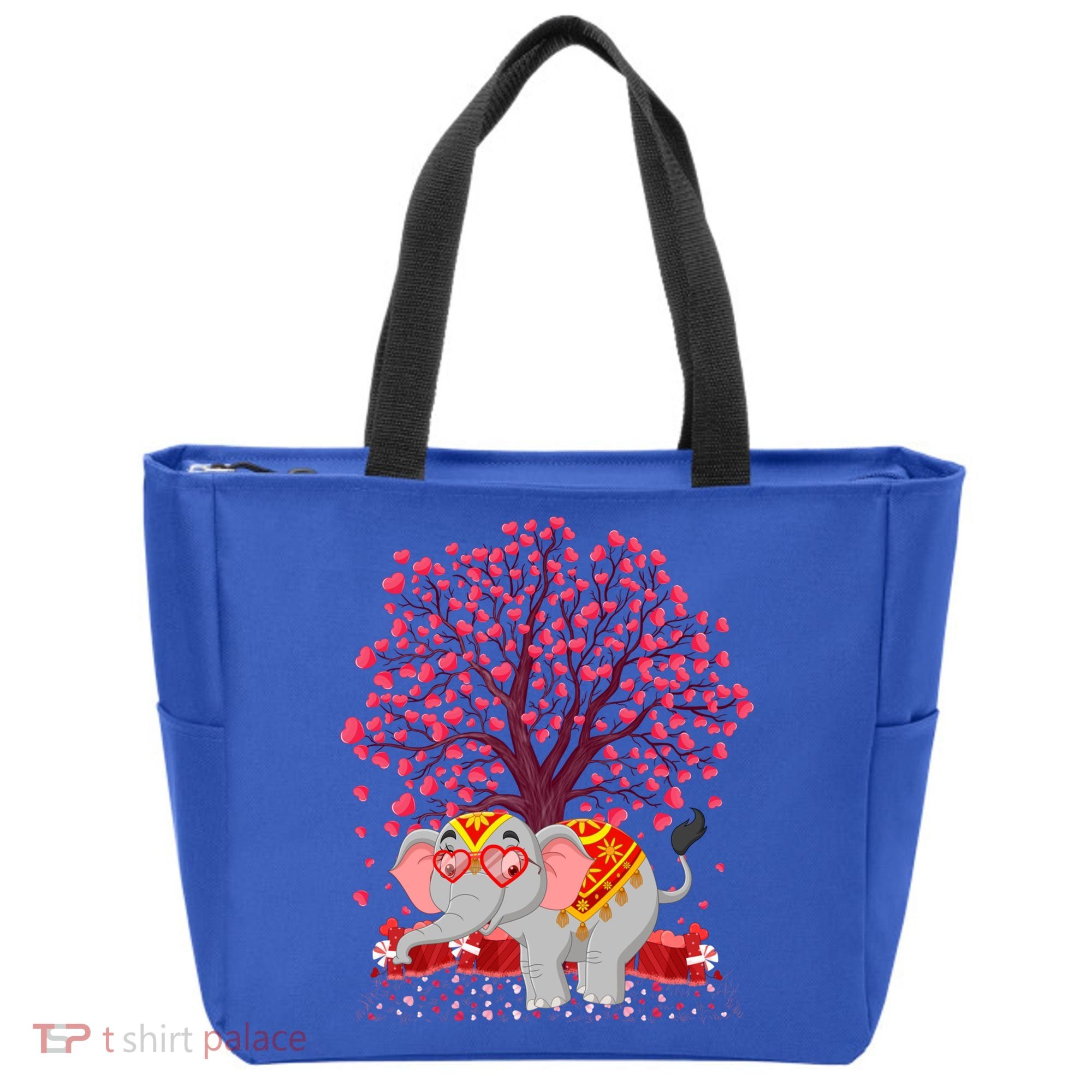 Elephant Lover Heart Tree Indian Elephant Valentine's Day Gift Tote Bag