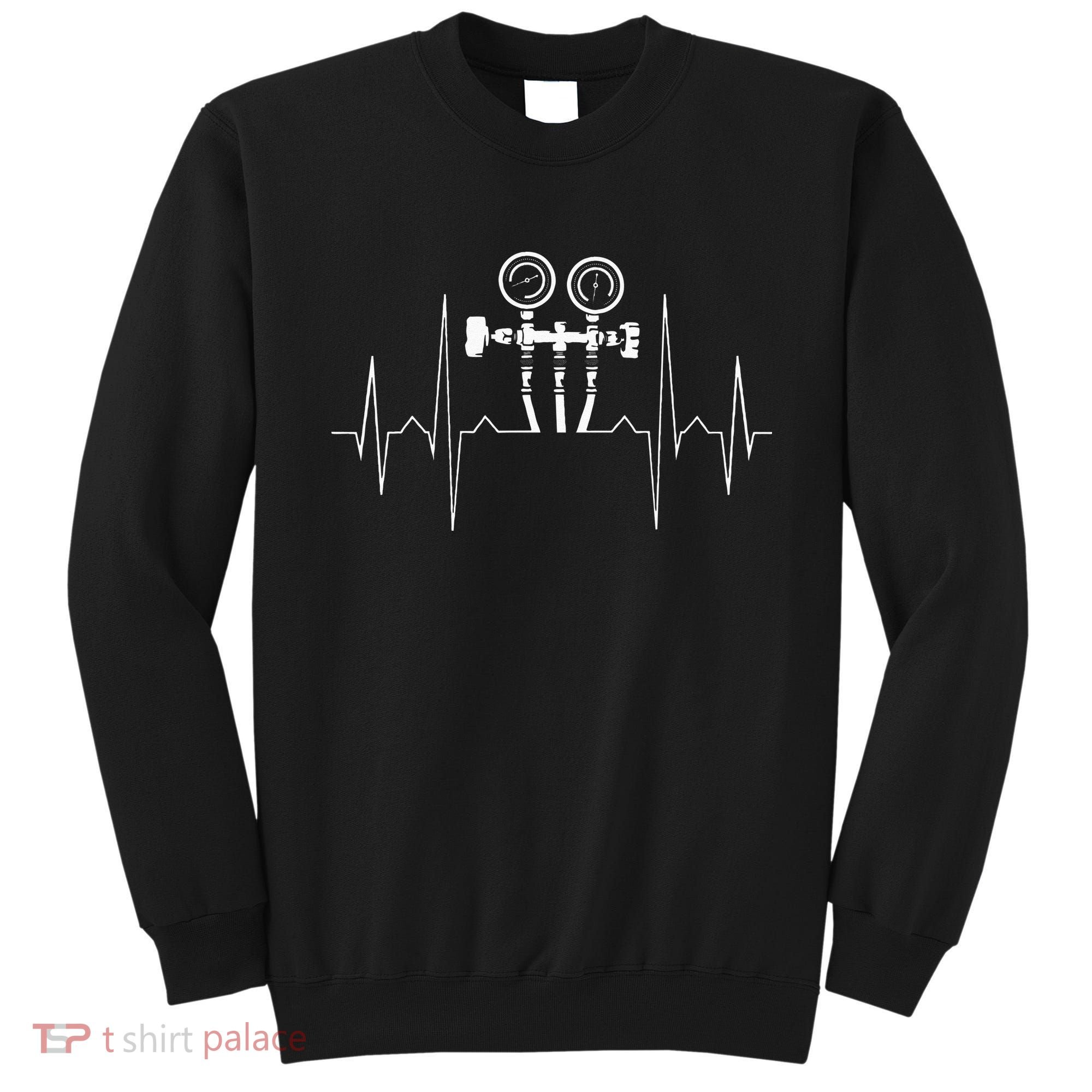 EKG Line Heartbeat HVAC Technician HVAC Tech Sweatshirt