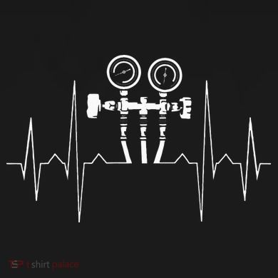 EKG Line Heartbeat HVAC Technician HVAC Tech Tie-Dye T-Shirt