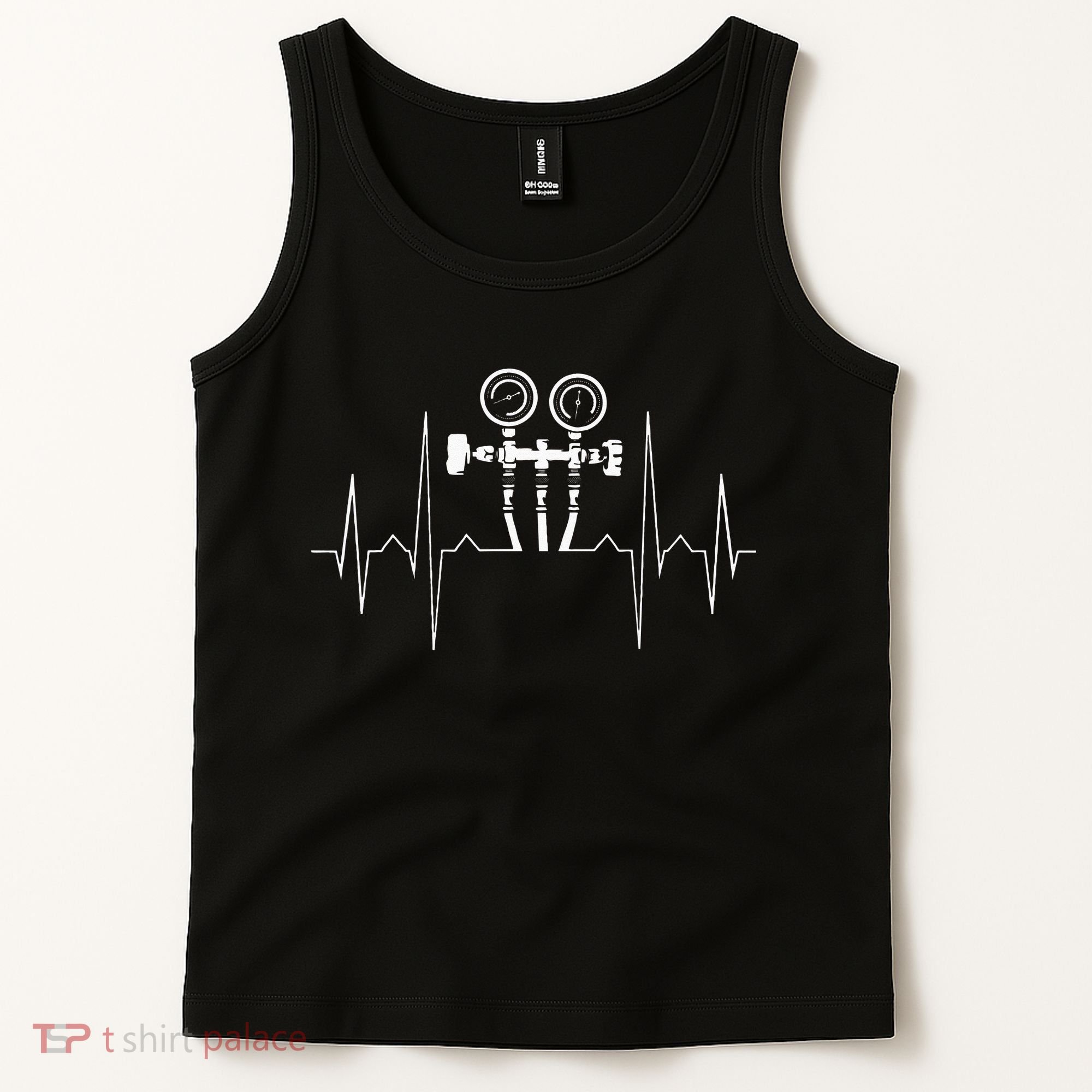 EKG Line Heartbeat HVAC Technician HVAC Tech Tank Top