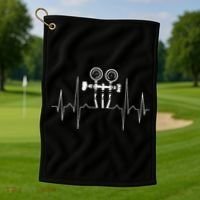EKG Line Heartbeat HVAC Technician HVAC Tech Golf Towel thumb 1