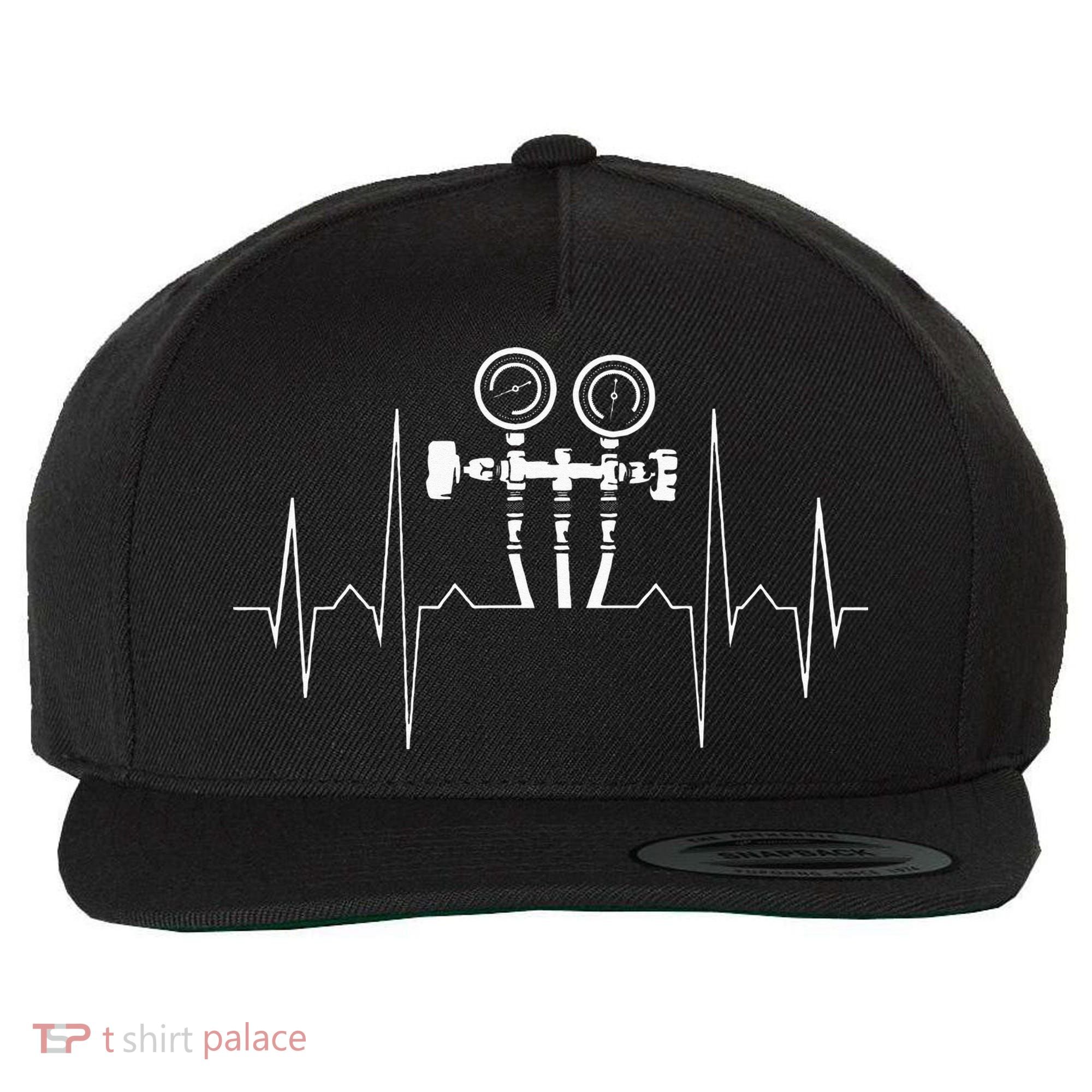 EKG Line Heartbeat HVAC Technician HVAC Tech Wool Snapback Cap