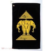 Erawan Laos Kingdom Three Headed Elephant Golf Towel thumb 0