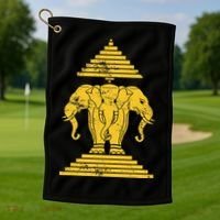 Erawan Laos Kingdom Three Headed Elephant Golf Towel thumb 1