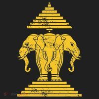 Erawan Laos Kingdom Three Headed Elephant Golf Towel thumb 3