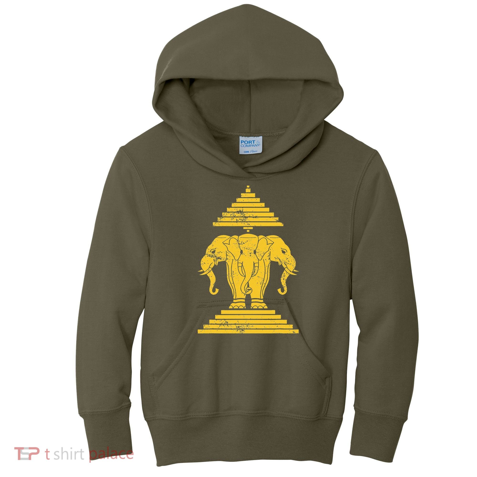 Erawan Laos Kingdom Three Headed Elephant Kids Hoodie
