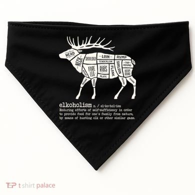 Elkoholism Elk Hunting USA-Made Doggie Bandana