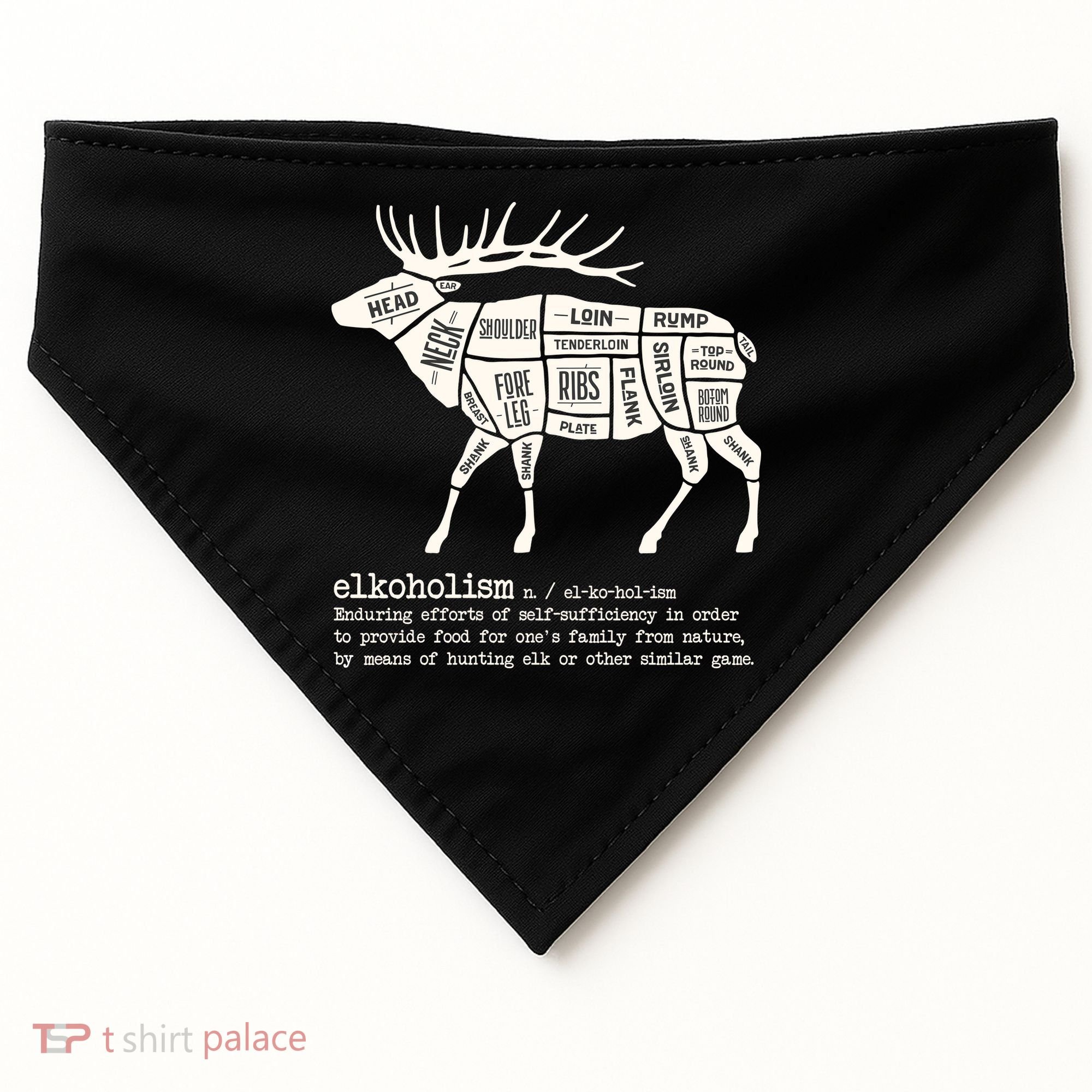 Elkoholism Elk Hunting USA-Made Doggie Bandana