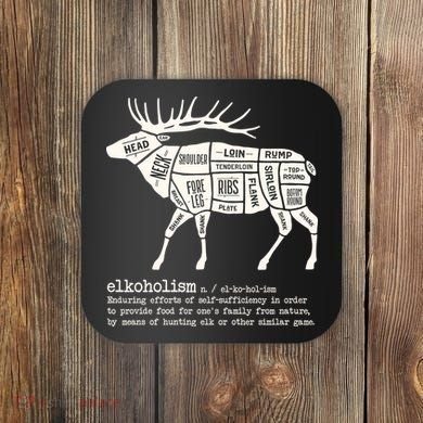 Elkoholism Elk Hunting Coaster