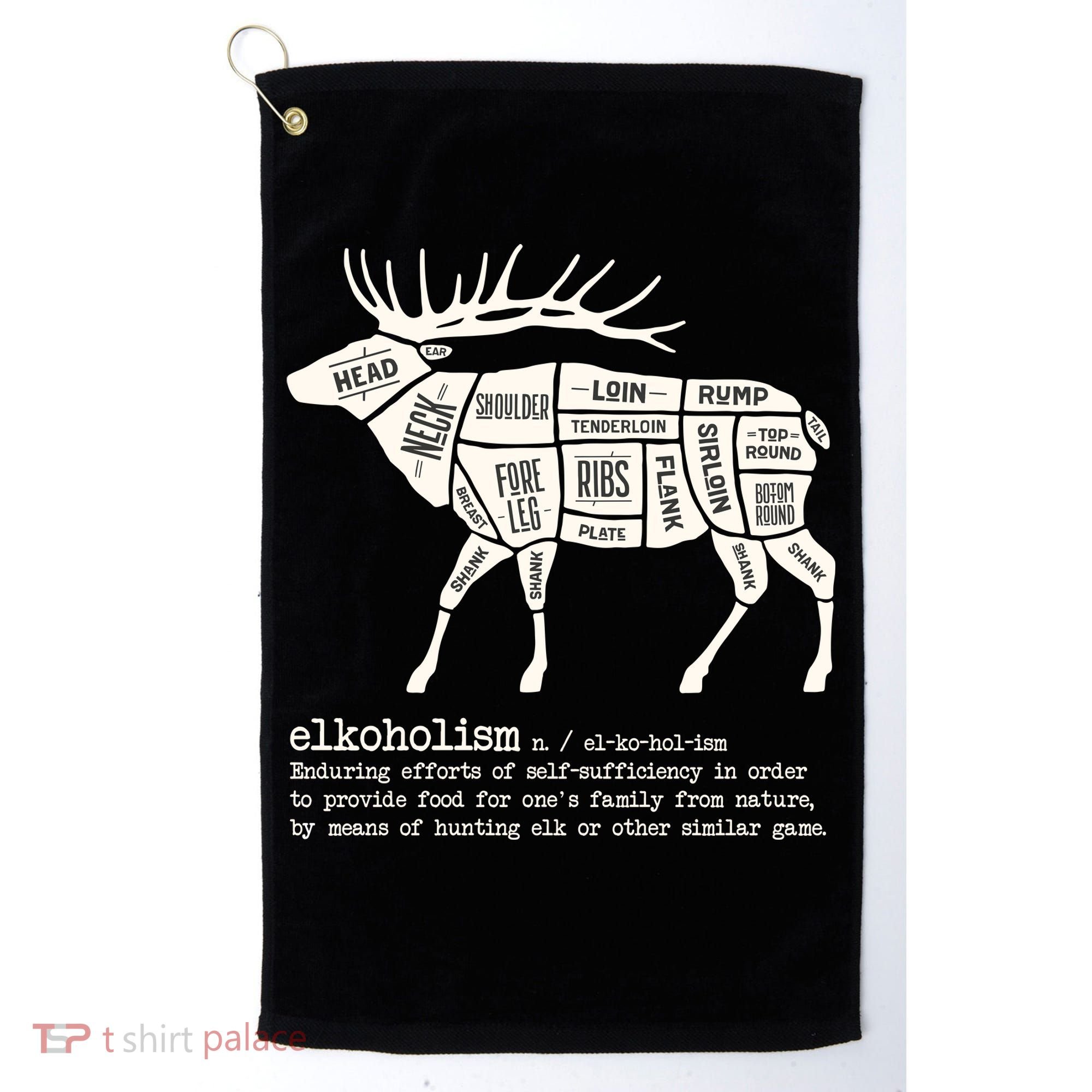 Elkoholism Elk Hunting Golf Towel