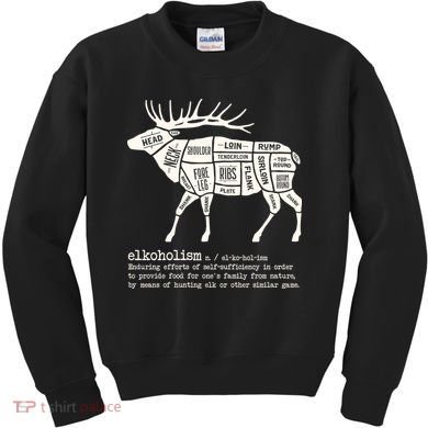 Elkoholism Elk Hunting Kids Sweatshirt