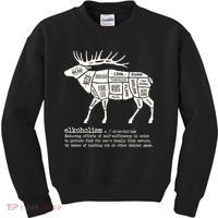 Elkoholism Elk Hunting Kids Sweatshirt thumb 0