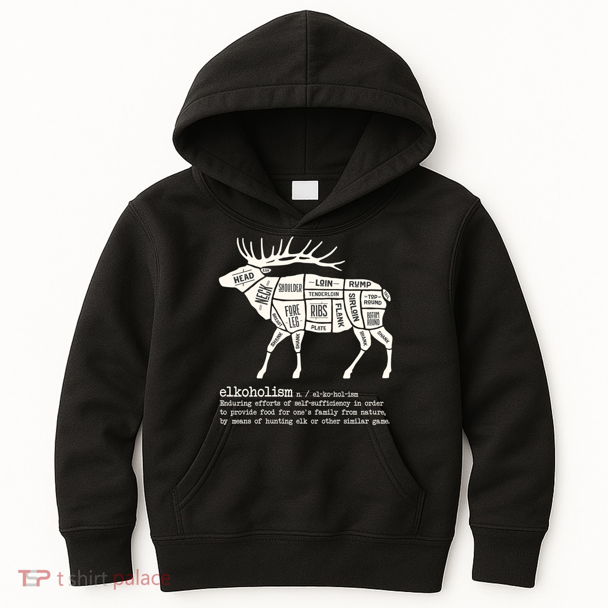 Elkoholism Elk Hunting Kids Hoodie
