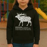 Elkoholism Elk Hunting Kids Hoodie thumb 3