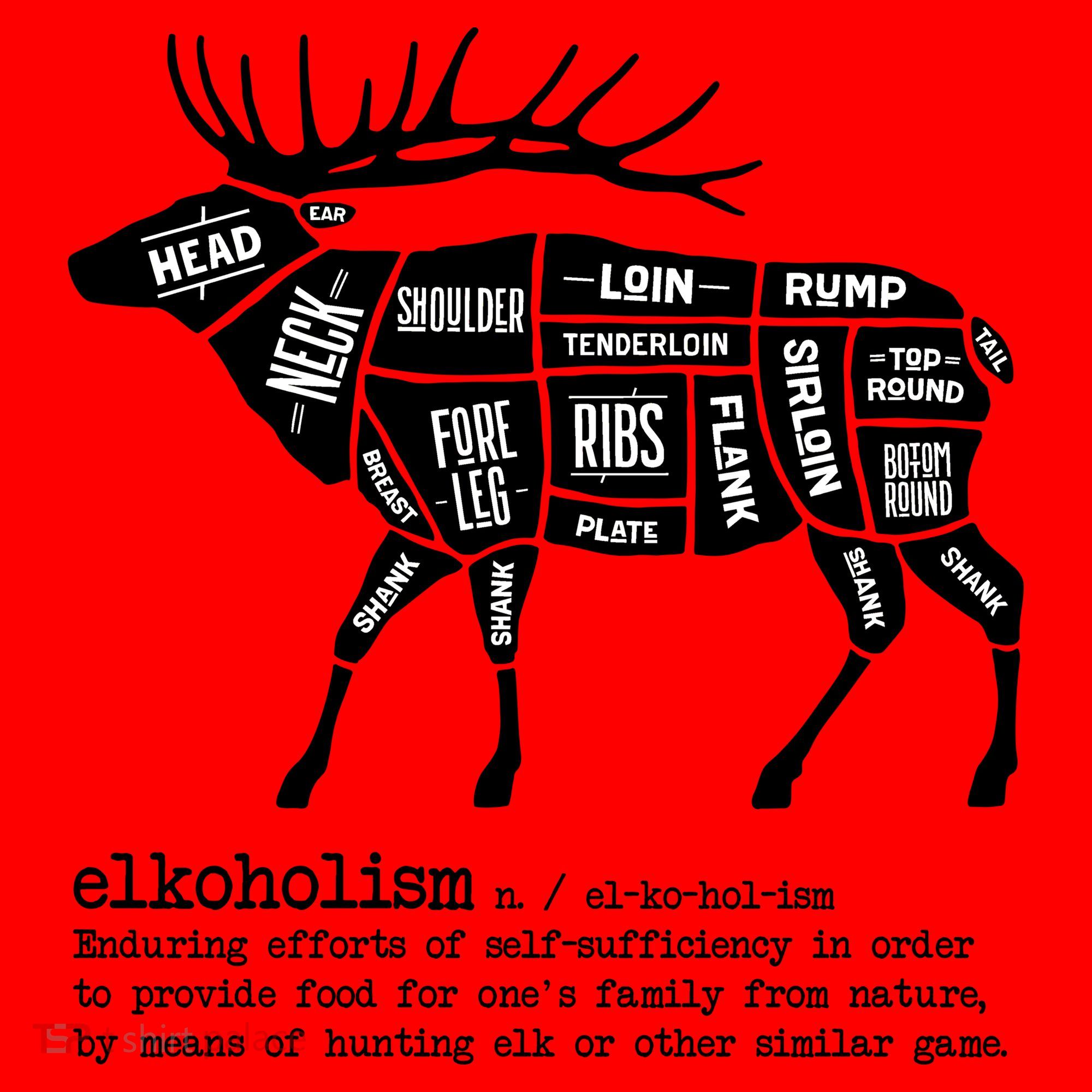 Elkoholism Elk Hunting Santa Hat