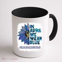 English Language Learner Teacher In April We Wear Blue Gift Coffee Mug thumb 1