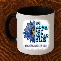 English Language Learner Teacher In April We Wear Blue Gift Coffee Mug thumb 2