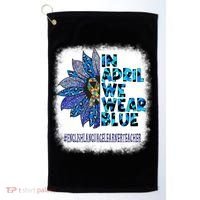 English Language Learner Teacher In April We Wear Blue Gift Golf Towel thumb 0