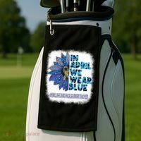 English Language Learner Teacher In April We Wear Blue Gift Golf Towel thumb 2