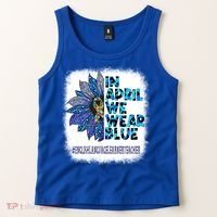 English Language Learner Teacher In April We Wear Blue Gift Tank Top thumb 2