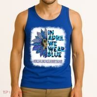 English Language Learner Teacher In April We Wear Blue Gift Tank Top thumb 3