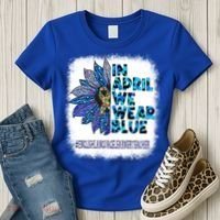 English Language Learner Teacher In April We Wear Blue Gift Women's T-Shirt thumb 3