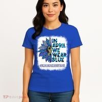 English Language Learner Teacher In April We Wear Blue Gift Women's T-Shirt thumb 4
