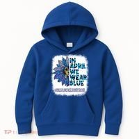 English Language Learner Teacher In April We Wear Blue Gift Kids Hoodie thumb 0