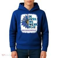 English Language Learner Teacher In April We Wear Blue Gift Kids Hoodie thumb 4