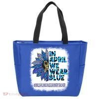 English Language Learner Teacher In April We Wear Blue Gift Tote Bag thumb 0