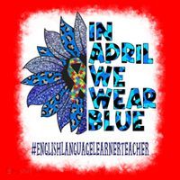 English Language Learner Teacher In April We Wear Blue Gift Santa Hat thumb 1