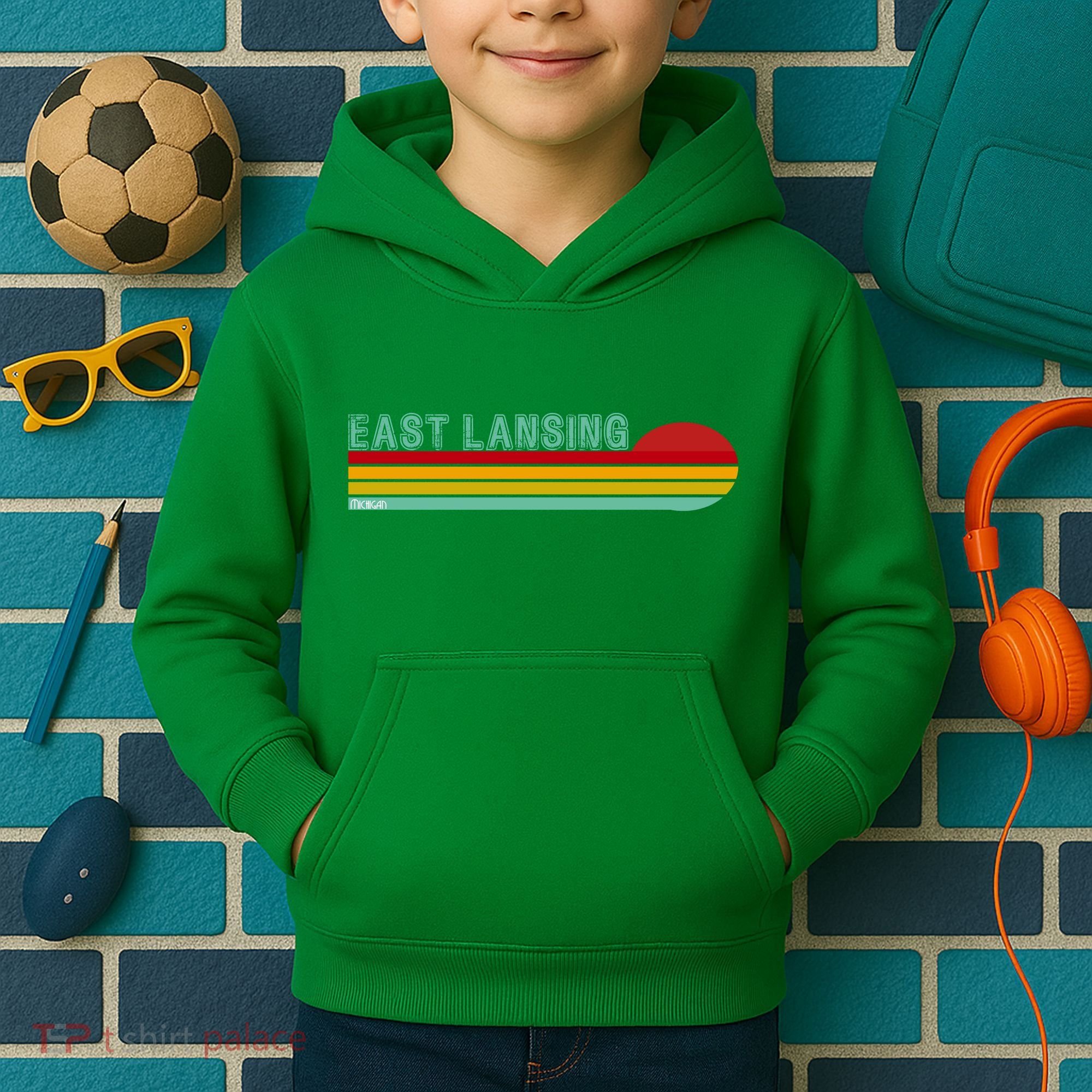 East Lansing Michigan Kids Hoodie