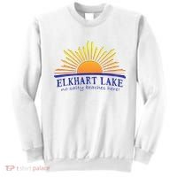 Elkhart Lake NO SALTY BEACHES HERE Sun Beach Wisconsin Sweatshirt thumb 0