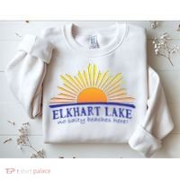 Elkhart Lake NO SALTY BEACHES HERE Sun Beach Wisconsin Sweatshirt thumb 2